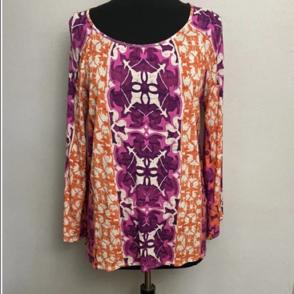 Chico's Vibrant Purple and Orange Blouse
